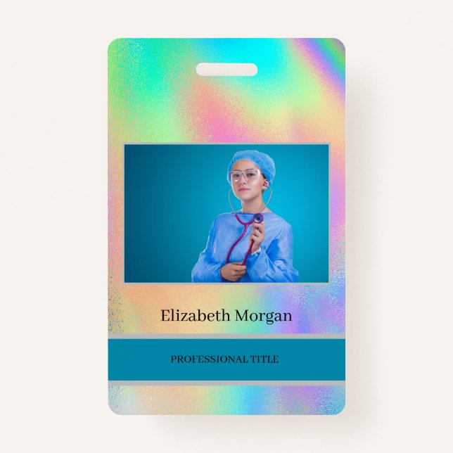Employee Foto Rainbow Holographic Ausweis (Vorderseite)