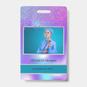 Employee Foto Trendy Diamonds Holographic Ausweis