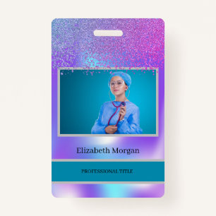 Employee Foto Trendy Diamonds Holographic Ausweis