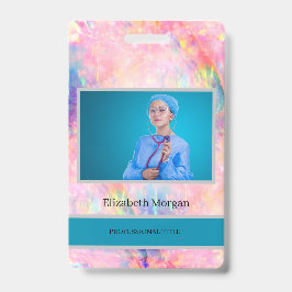 Employee Foto Trendy Holographic Opal Ombre Ausweis
