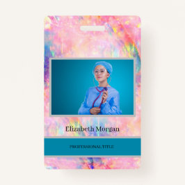 Employee Foto Trendy Holographic Opal Ombre Ausweis