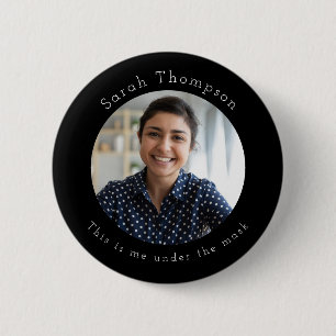 Employee ID Photo While Wearing a Mask Button