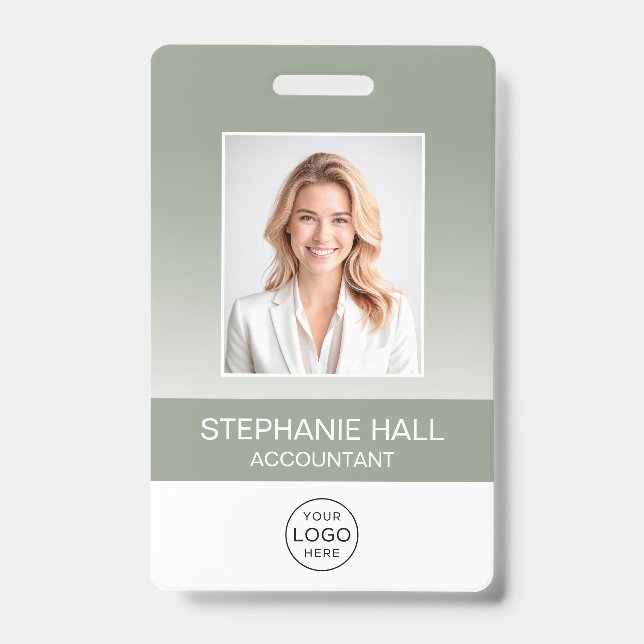 Employee Photo, Logo, Name Gradient Ausweis (Vorderseite)