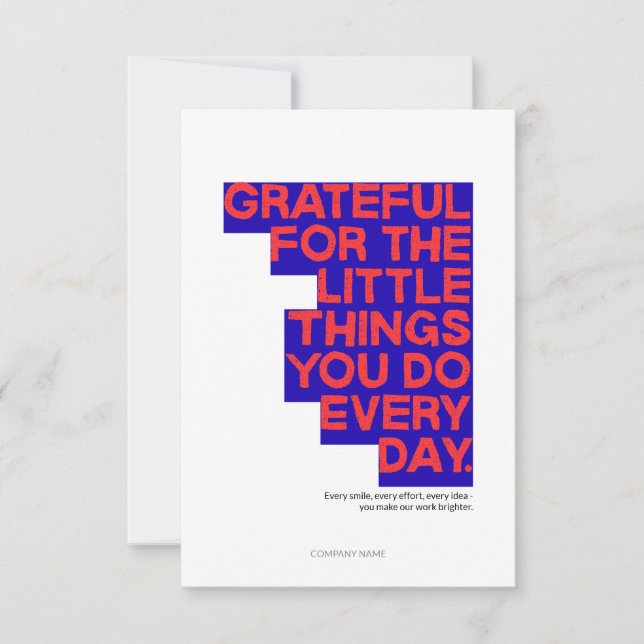 Employee Staff Thank You Appreciation Card Dankeskarte (Vorderseite)