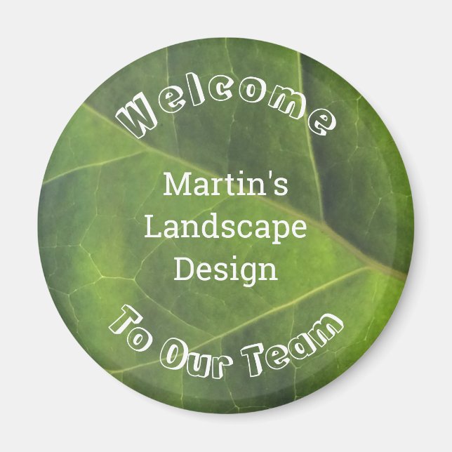 Employee Welcome Green Leaf Foto Team Member Magnet (Vorne)