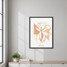 Empower Abstrakte Goldene Frauensilhouette-Kunst