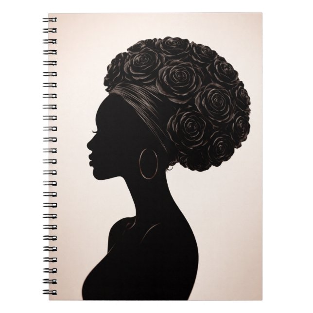 Empowered Black Woman Silhouette Journal Notizblock (Vorderseite)