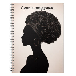 Empowered Black Woman Silhouette Notebook Notizblock