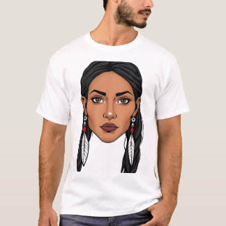 Empowered Cherokee Woman Face T-Shirt