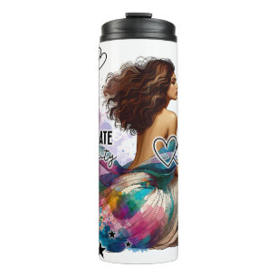 Empowered Woman Floral Anführungszeichen (10) Thermosbecher
