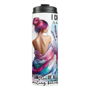 Empowered Woman Floral Zitate zum Thema Inspirat Thermosbecher