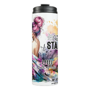 Empowered Woman Floral Zitate zum Thema Inspirat Thermosbecher