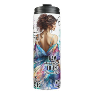 Empowered Woman Floral   Zitate zum Thema Inspirat Thermosbecher