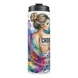 Empowered Woman Floral Zitate zum Thema Inspirat Thermosbecher