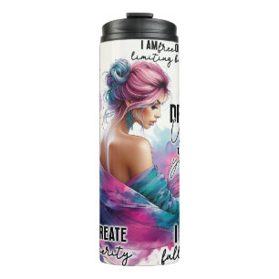 Empowered Woman Floral Zitate zum Thema Inspirat Thermosbecher