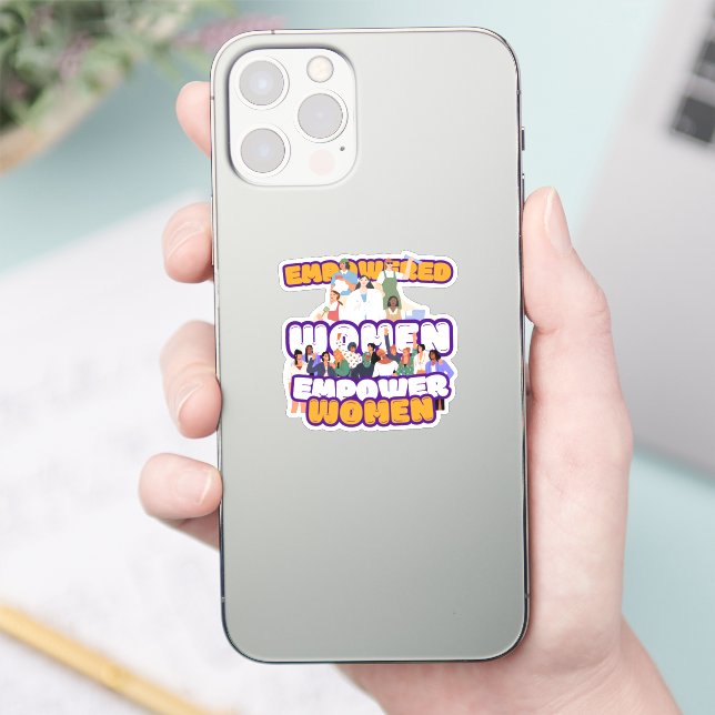 Empowered Women Custom Cut Vinyl Sticker (Telefon)