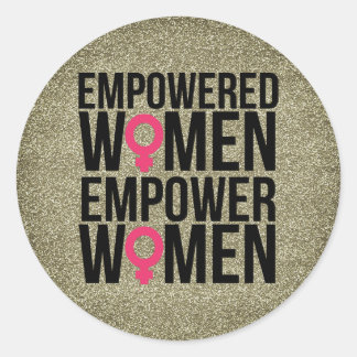 Empowered Women Gold Glitzer Stickers