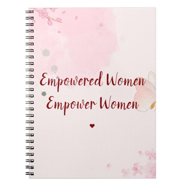 Empowered Women Pink Watercolor Floral Women's Day Notizblock (Vorderseite)