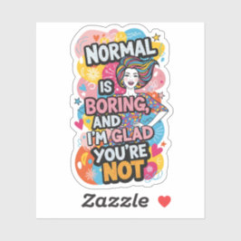 Empowering Woman Pop Art Bold Quote Design Aufkleber