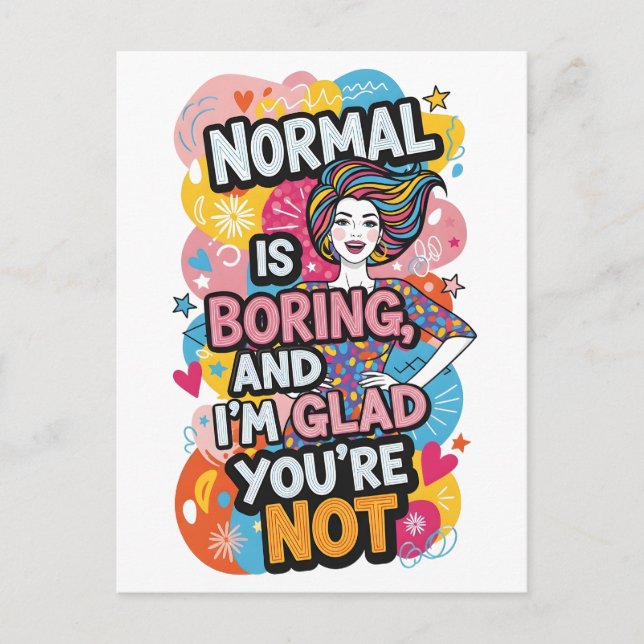 Empowering Woman Pop Art Bold Quote Design Postkarte (Vorderseite)