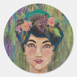 Empress Amethyst Asian Noblewoman Queen Runder Aufkleber