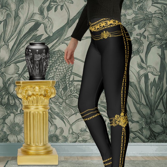 Empress Black & Gold Chains Leggings (Von Creator hochgeladen)