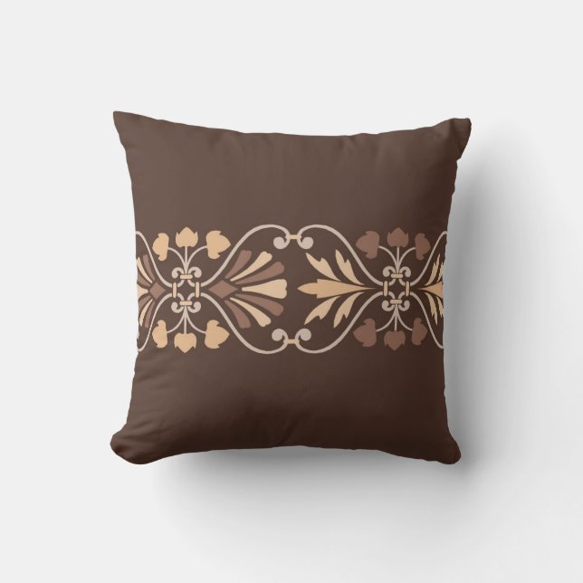 Empress Brown Pattern Pillow Kissen (Vorderseite)