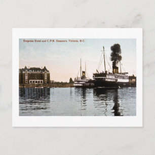 Empress Hotel und C.P.R. Dampfer, Victoria, B.C. Postkarte