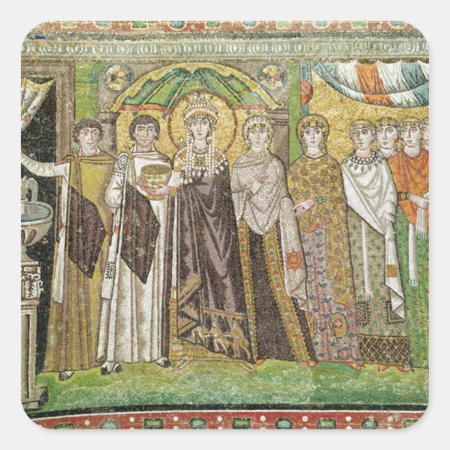 Empress Theodora Quadratischer Aufkleber (Vorderseite)