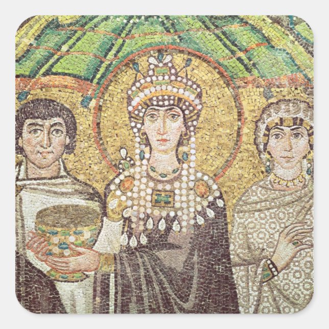 Empress Theodora Quadratischer Aufkleber (Vorderseite)