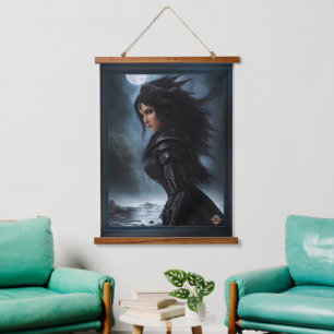 Empress Vampire Hunter AI Concept Art by Xzendor7 Wandteppich Mit Holzrahmen
