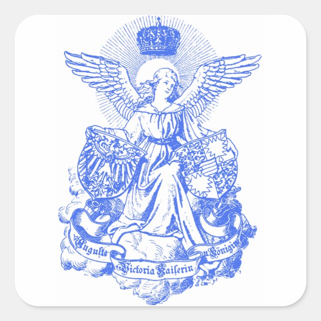 Empress Wings & Crown Quadratischer Aufkleber (Vorderseite)