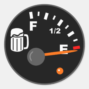 EMPTY BIER TANK RUNDER AUFKLEBER