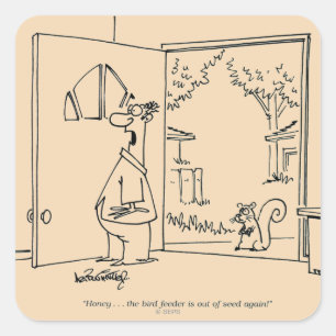 Empty Bird Feeder Quadratischer Aufkleber