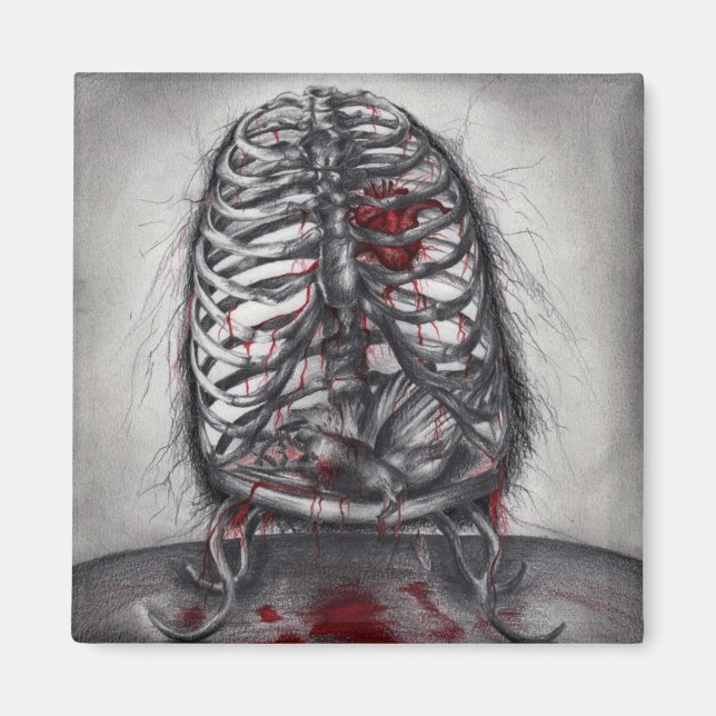 Empty Cage Anatomie Herzchirurgie Horror Kunst Magnet (Vorne)