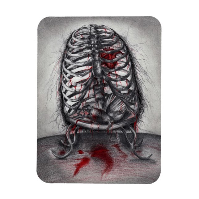 Empty Cage Anatomie Herzchirurgie Horror Kunst Magnet (Vertikal)