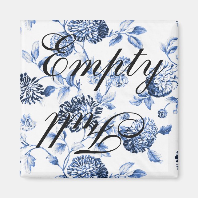 Empty Full Blue Vintag Floral Toile Geschirrspüler Magnet (Vorne)