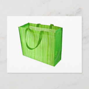 Empty green reusable shopping bag postkarte