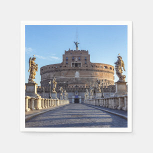 Empty Ponte Sant'Angelo im Morgengrauen - Rom, Ita Serviette