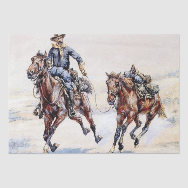Empty Saddle Western Art von Frederic Remington Seidenpapier (Vorderseite)