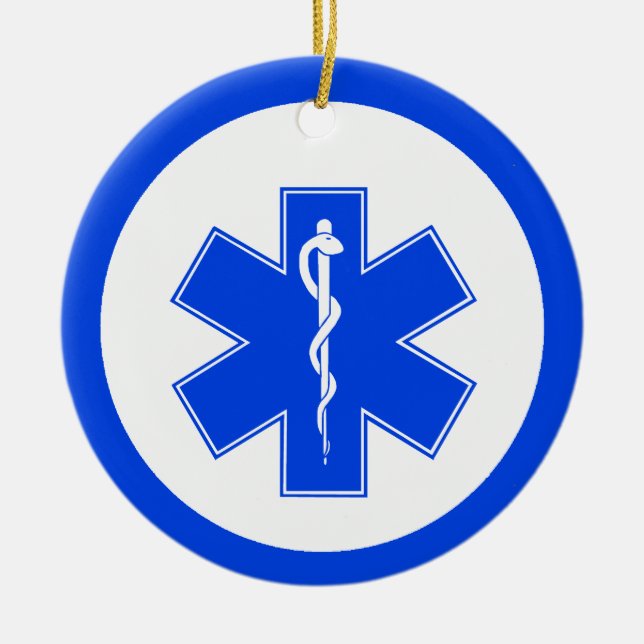EMS Blue Star of Life Weihnachtsschmuck (Vorne)