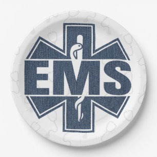EMS Denim-Textur Pappteller