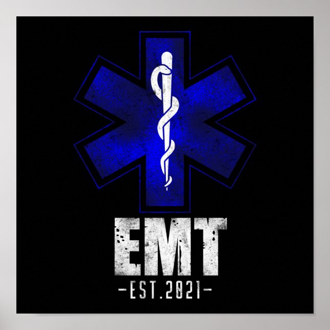 EMS Emergency EMT Est. 2021 Student Abschluss Poster (Vorne)