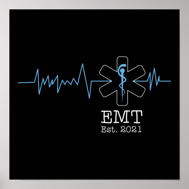 EMS Emergency EMT Est. 2021 Student Abschluss Poster (Vorne)