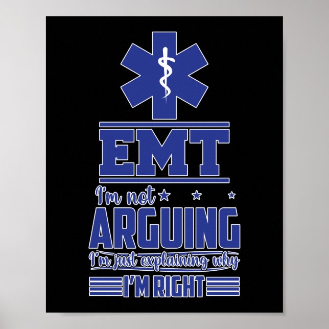 EMS Emergency EMT Ich streite nicht Poster (Vorne)