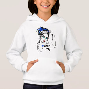 EMS Emergency EMT Rosie The Riveter Hoodie