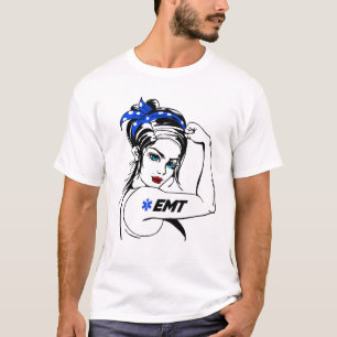 EMS Emergency EMT Rosie The Riveter T-Shirt