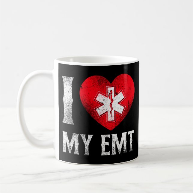 EMS Emergency I Liebe mein EMT Kaffeetasse (Links)