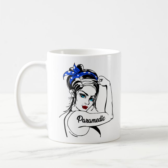 EMS Emergency Paramedic Rosie The Riveter Kaffeetasse (Links)