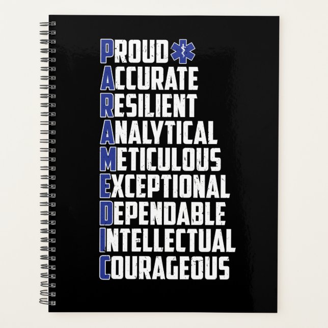 EMS Emergency Paramedic Word Cloud Planer (Vorderseite)